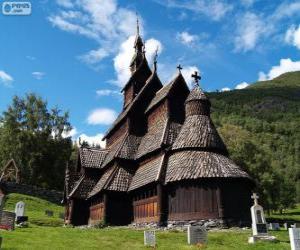 yapboz Borgund çıta Kilisesi, Norveç